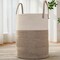 Large Woven Laundry Basket Hamper,60L Cotton Rope Storage Bin for Blankets,Toys and Clothes,Decorative Tall Nursery Hamper